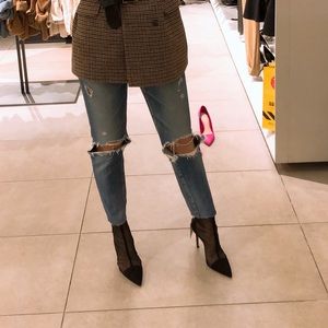 High-heel Mesh Ankle Boots